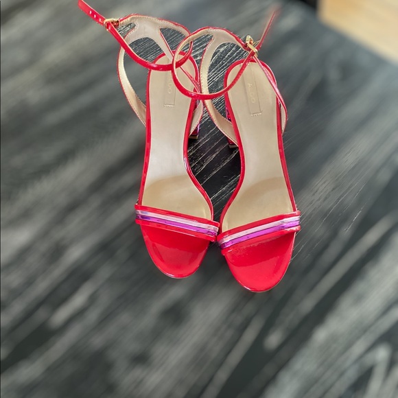 Aldo red patent colored heeled ankle strap sandal - Picture 5 of 5